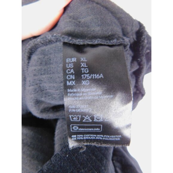 H&M Divided Sweatshirt XL Black Velour Ribbed Crewneck Pullover Casual - Picture 11 of 12